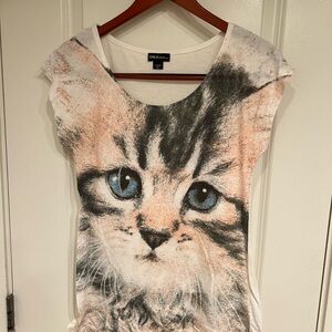 ONLY Cat Print T-Shirt - Black and White